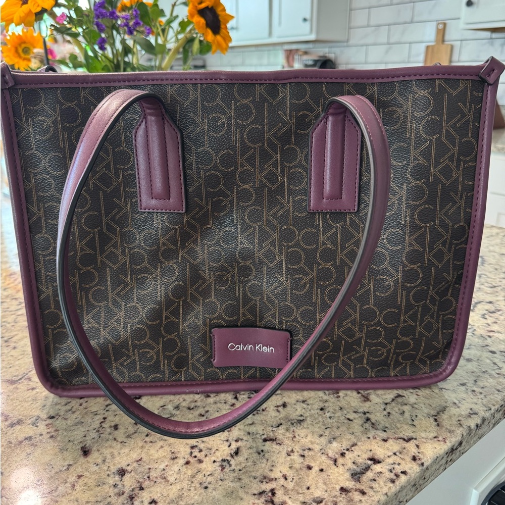 Calvin Klein Brown and Purple Women's Bag